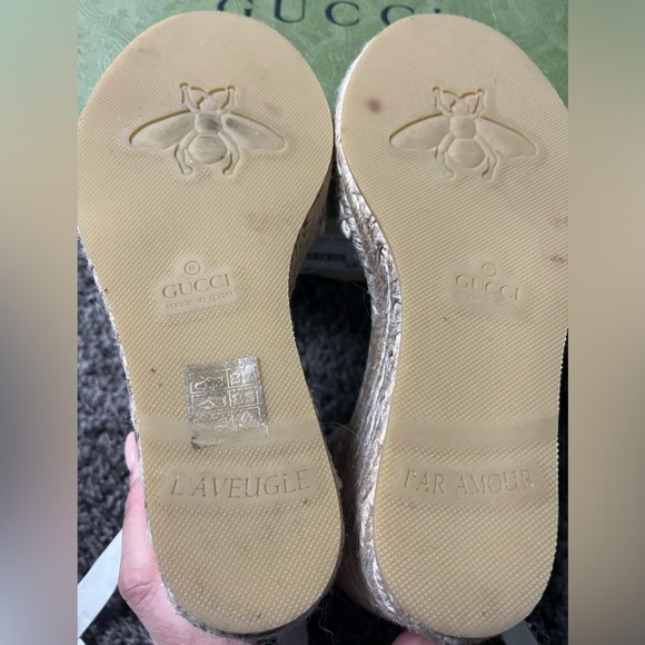 Gucci Multi Colored Lace Up Espadrille Wedge Women’s Size 6/36 Box and Dust Bags - Picture 2 of 7